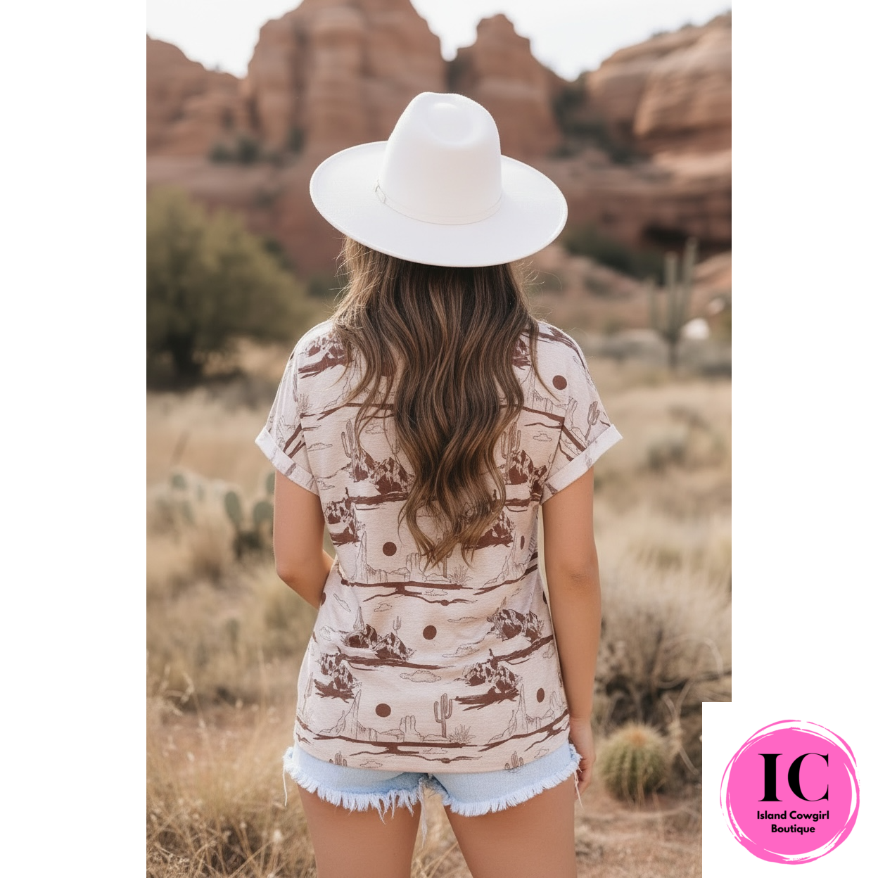 Desert Sand Print Knit Top