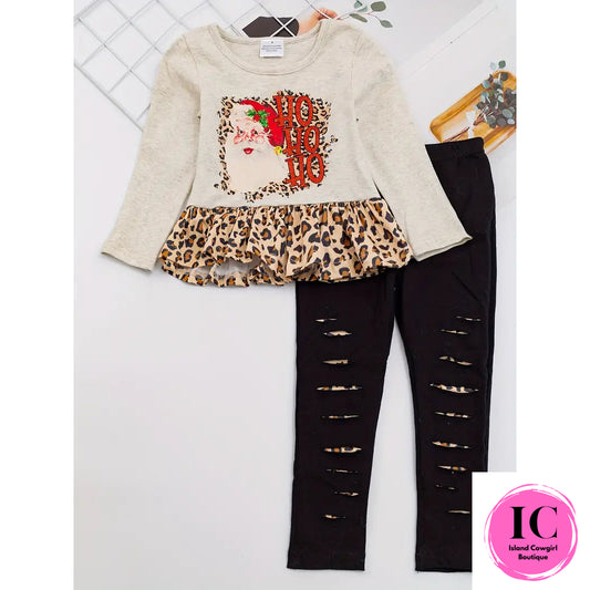 Santa Leopard Toddler Set