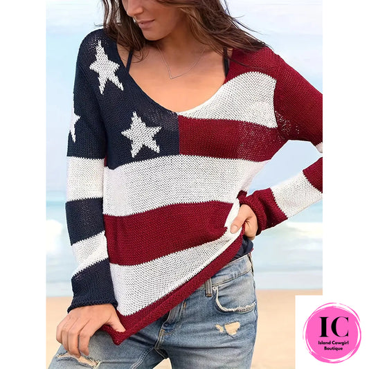 Lightweight Flag Pullover Top