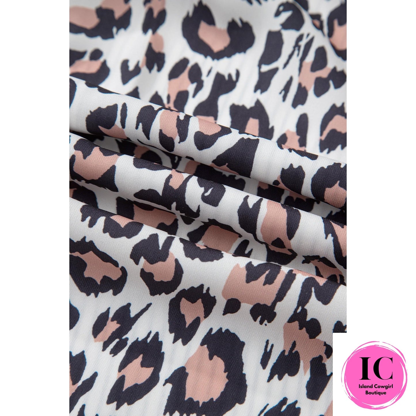 Sky Blue Stripe Colorblock Leopard Patchwork Chest Pocket Cuffed Sleeve Shirt