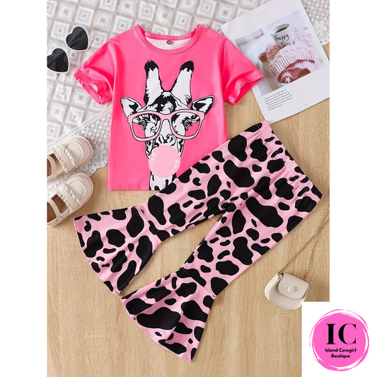 Giraffe Pink & Black Toddler Set