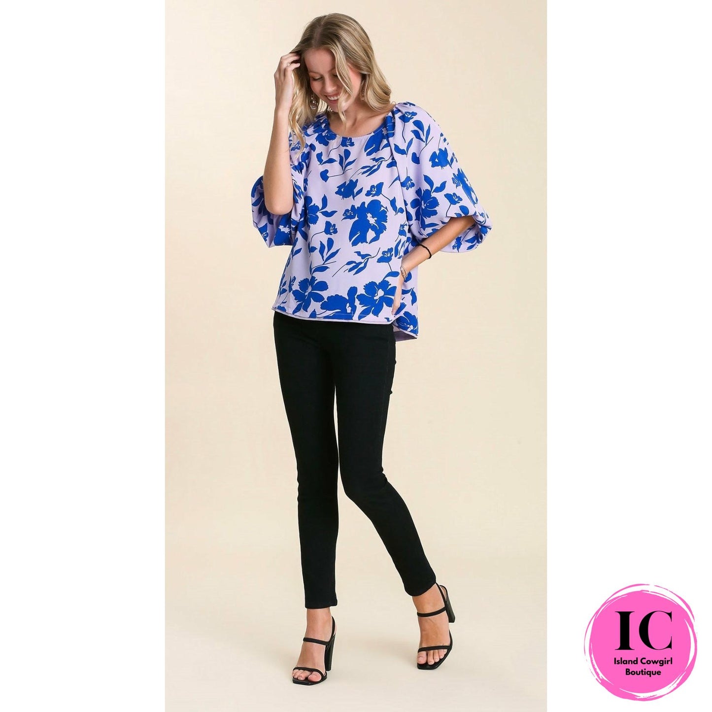 Curvy Girl Right On Track Floral Blouse