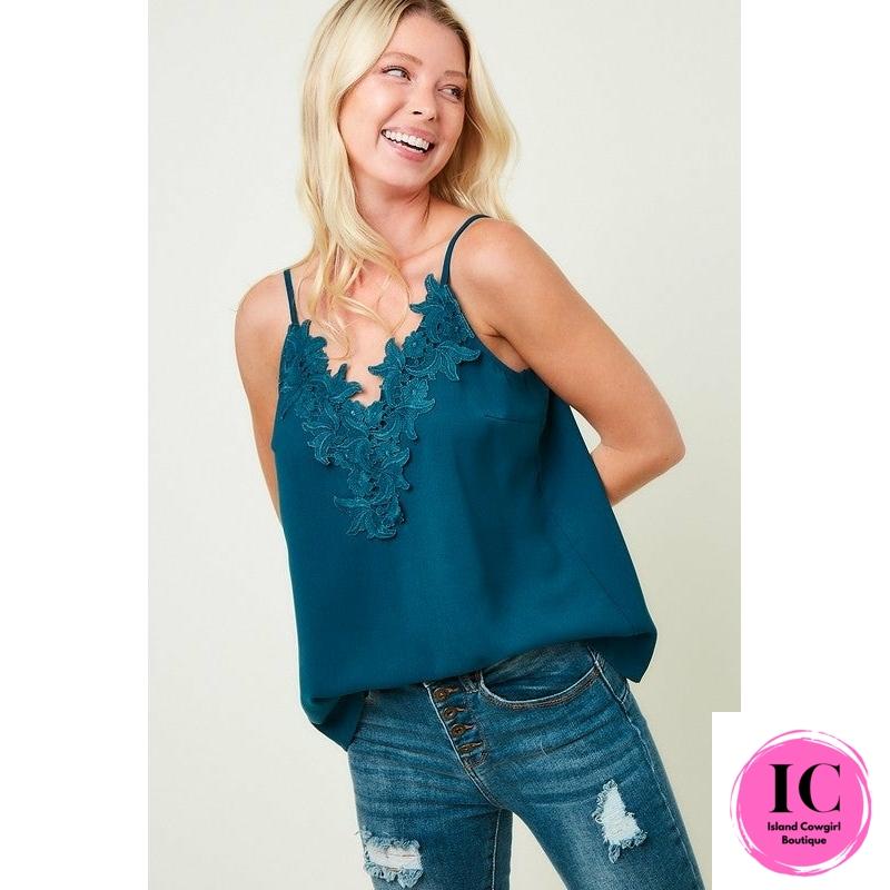 Feeling Confident Lace Tank Top - Island Cowgirl Boutique