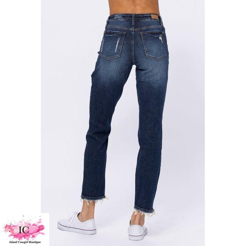 Curvy Girl Mid-Rise Destroyed Boyfriend jeans - Island Cowgirl Boutique