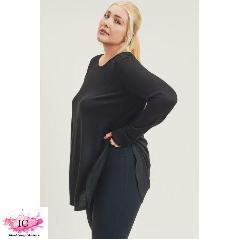 Curvy Girl Get What You Need Slit Top - Island Cowgirl Boutique