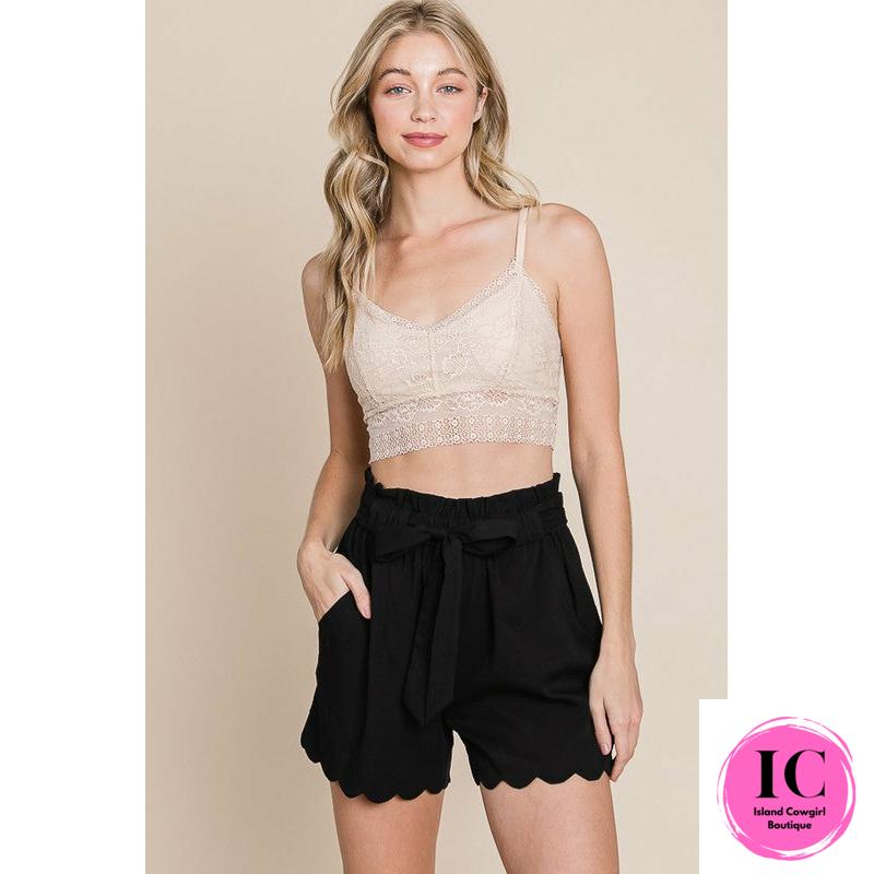 All For You Black Paperbag Shorts - Island Cowgirl Boutique