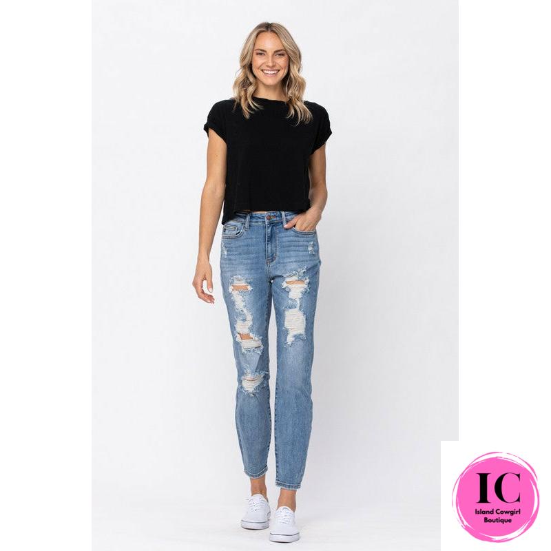 Judy Blue: Proof Of Sass Boyfriend Jeans - Island Cowgirl Boutique