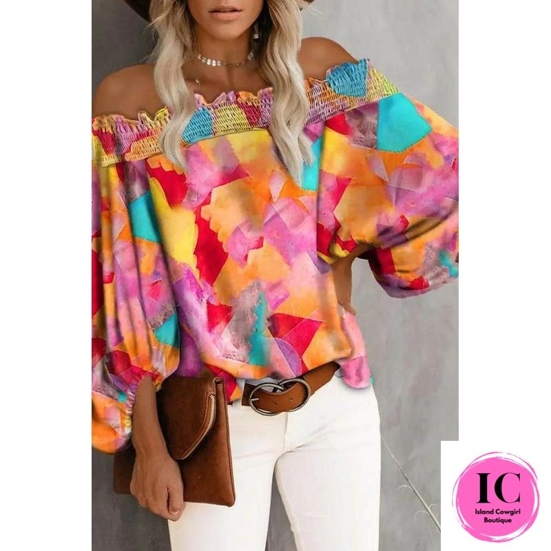 Take It All In Tie Dye Blouse - Island Cowgirl Boutique