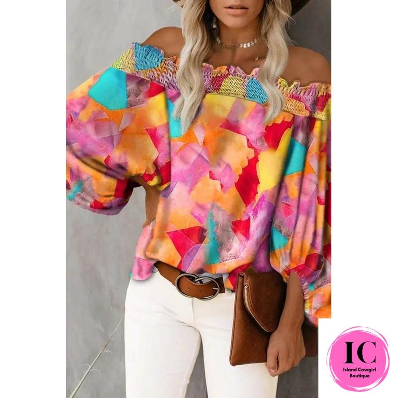 Take It All In Tie Dye Blouse - Island Cowgirl Boutique