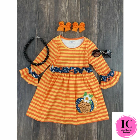 Pumpkin & Orange Striped Dress