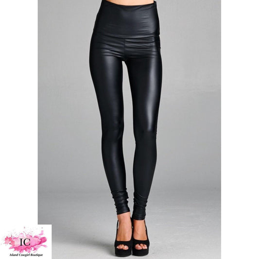 Faux Leather Spandex Leggings - Island Cowgirl Boutique